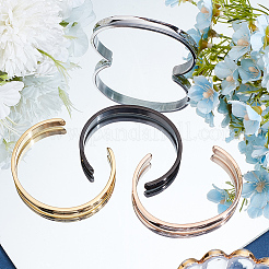 4 brazalete abierto de acero inoxidable de 4 colores&nbsp;BJEW-SC0001-67C