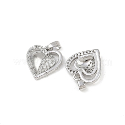 Pendentifs avec zircon cubiques à micro-pavés en laiton&nbsp;KK-F908-16P