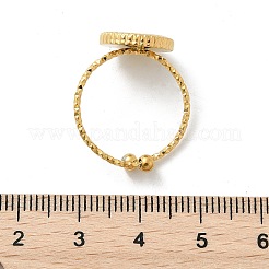 Anillos de puño de concha blanca de acero inoxidable 304 redondos y planos para mujer&nbsp;RJEW-G346-10G-02