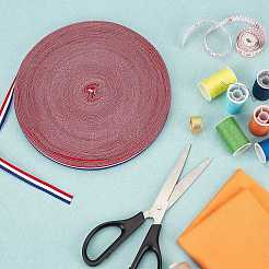 Rubans polyester gros grain à rayures plates&nbsp;EC-WH0003-13-B04