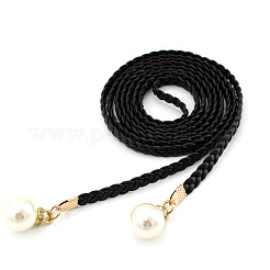 Ceinture ventrale tressée en similicuir avec perle ronde en imitation plastique&nbsp;WG11EBA-03