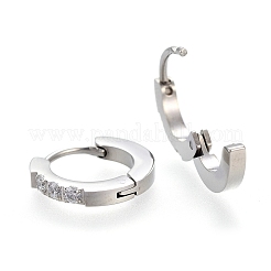 Orecchini a cerchio huggie in acciaio inossidabile 304&nbsp;EJEW-L252-042P