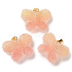 Pendenti in resina trasparente con strass punteggiati&nbsp;RESI-N040-02G-RS