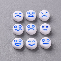 Weiße undurchsichtige Acrylperlen&nbsp;MACR-N008-42-A03