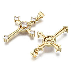 Pendentifs en laiton zircon cubique transparent&nbsp;ZIRC-S067-074-NF
