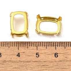 Rechteckige Messing-Krappenfassungen zum Aufnähen&nbsp;KK-N0084-A05-10x14G