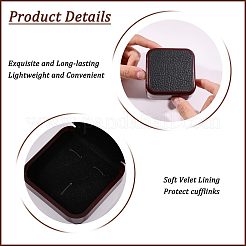 Cajas para gemelos de joyería de plástico y cuero sintético&nbsp;CON-WH0117-14B