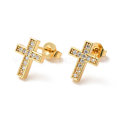Klare kubische Zirkonia-Kreuz-Ohrstecker&nbsp;EJEW-F301-01