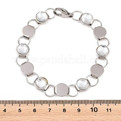 Bracelets à maillons en acier inoxydable 304 et verre pour femmes&nbsp;GL-T001-03A