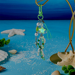 Decorazioni pendenti in vetro medusa e acrilico&nbsp;HJEW-TAC0034
