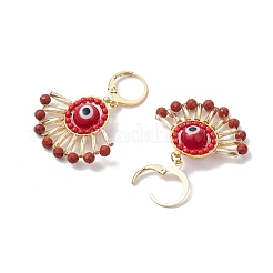 Orecchini leberback fatti a mano con malocchio in lume&nbsp;EJEW-MZ00352-02
