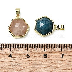 Sechseck-Anhänger aus Messing&nbsp;KK-D021-01G