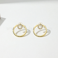 Boucles d'oreilles à tige en laiton avec zircone cubique transparente&nbsp;VB4673