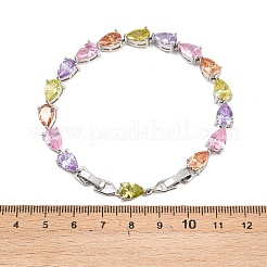 Bracelets de tennis en laiton platine sertis de micro-pavés de zircone cubique&nbsp;BJEW-B160-07P