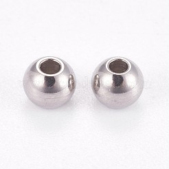 Perline distanziatrici rotonde lisce in acciaio inossidabile 304 anti-appannamento&nbsp;STAS-M006-01B