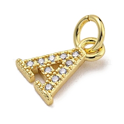Lettre initiale en laiton avec breloques en zircone cubique&nbsp;KK-Q814-26A-G