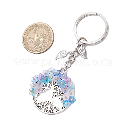 Portachiavi in lega tondi piatti con albero della vita&nbsp;KEYC-MZ00039-04