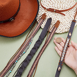 6 Stück 6 Stile Kunstleder & Legierung Cowboyhutbänder&nbsp;DIY-HY0003-06