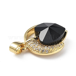 Véritable 18k plaqué or placage en laiton micro pave clair pendentifs en zircone cubique&nbsp;KK-C015-20G-09