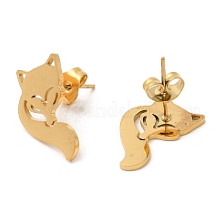 Pendientes de botón de acero inoxidable 304&nbsp;EJEW-H095-01G