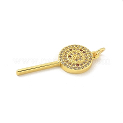 Pendentifs avec zircon cubiques à micro-pavés en laiton&nbsp;KK-U044-06G