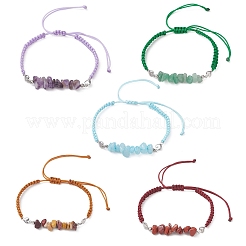 Bracelets à maillons en éclats de pierres précieuses naturelles&nbsp;BJEW-JB13104