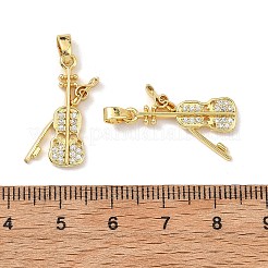 Pendenti in zirconi cubici trasparenti in micro pavè di ottone&nbsp;CU-L277-09G