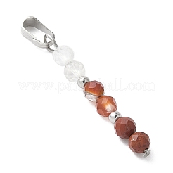 Pendenti con perline di pietre preziose naturali miste rotonde sfaccettate&nbsp;X-PALLOY-JF03529