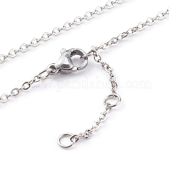 201 colliers pendentifs en acier inoxydable&nbsp;NJEW-JN03341-02