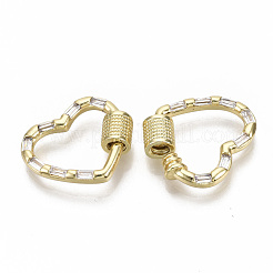 Messing Micro Pave Zirkonia Schraube Karabiner Schloss Charms&nbsp;KK-N227-27G-01-NF