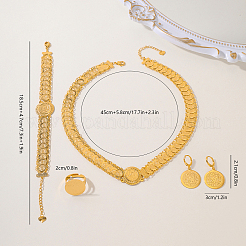Runde Armbänder & Ohrringe & Halsketten & Ringe aus Messing im Nahen Osten für Frauen&nbsp;DH8477