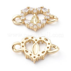 Connettori in ottone con micro pavimentazioni in zirconia cubica trasparente&nbsp;ZIRC-Z014-04G