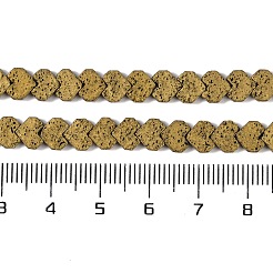 Brins de perles de pierre de lave naturelle galvanisées&nbsp;G-Q1009-G01-02E