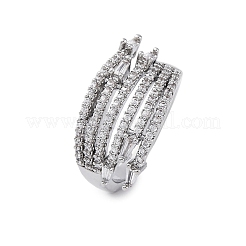 Messing Micro Pave klare Zirkonia Fingerringe&nbsp;RJEW-S398-01P