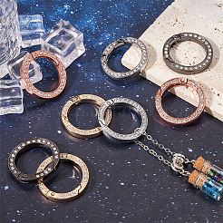8 Stück 4 Farben Legierung Kristall Strass Feder Tor Ringe&nbsp;FIND-GF0007-70