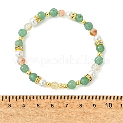 Pulseras de cuentas de aventurina verde natural y citrino tratado térmicamente&nbsp;BJEW-JB13895-03