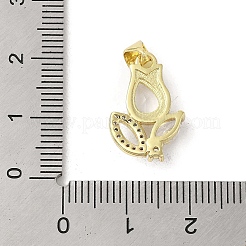 Porte micro ouvrent pendentifs zircone cubique en laiton de placage&nbsp;KK-C052-02B-G