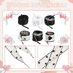 6 Paar Polyester-Schnürsenkel in 6 Stilen&nbsp;AJEW-SP0003-09
