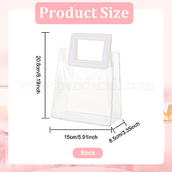 Sacs de rangement rectangulaires en PVC transparent pour la saint-valentin&nbsp;ABAG-WH0046-05A