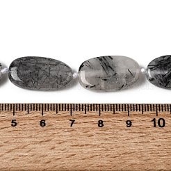 Natürliche turmalinierte Quarz / schwarze Rutilquarz Perlen Stränge&nbsp;G-D365-C02