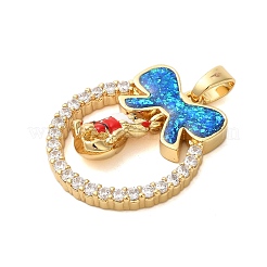 Pendentifs en laiton avec micro pavé de zircone cubique&nbsp;KK-K385-120G