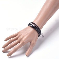 Bracelets multi-brins unisexes en cuir rétro&nbsp;BJEW-JB04862