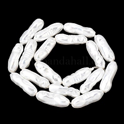 Colliers de perles de coquillage en verre électroplaqué&nbsp;BSHE-B009-C01-7x21mm