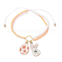 Bracelets de perles tressées en perles de verre de Pâques&nbsp;BJEW-MZ00150-06