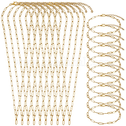 Set di collane e bracciali con catene a graffetta in acciaio inossidabile 304&nbsp;SJEW-SC0001-07G