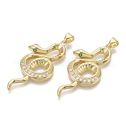 Pendentifs avec zircon cubiques à micro-pavés en laiton&nbsp;ZIRC-S067-036-NF