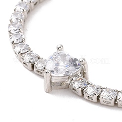 Klares Tennisarmband mit Zirkonia und Herz&nbsp;BJEW-E015-03P