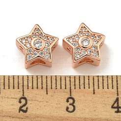 Placcatura a cremagliera in ottone micro pavé di perle di zirconi trasparenti&nbsp;KK-A220-04RG