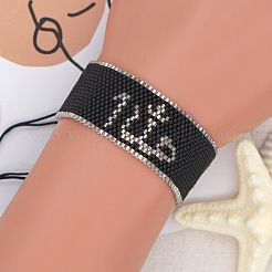 Verstellbare Armbänder mit Bohemien-Symbolen aus Miyuki-Perlen für Frauen und Mädchen&nbsp;BO7763
