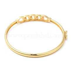 Braccialetto incernierato a forma di catene barbazzali in ottone con zirconi cubici da donna&nbsp;BJEW-K229-01G